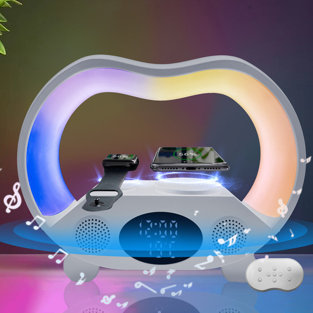 2024 New 6 In 1 Smart Remote Control Bluetooth-compatible Ambience Intelligent LED Table Lamp Multi-function Wireless Charger Night Light Bluetooth-compatible Speaker - 𝓢𝓱𝓸𝓹𝓵𝓮𝓬𝔂