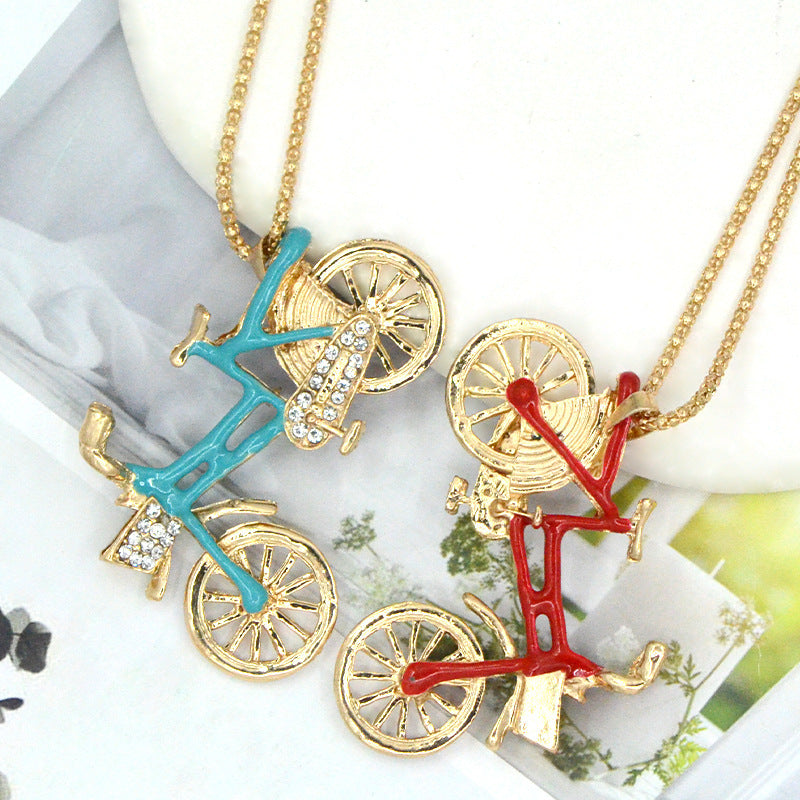 Oil Dripping Bicycle Crystal Sweater Chain Fashion - 𝓢𝓱𝓸𝓹𝓵𝓮𝓬𝔂