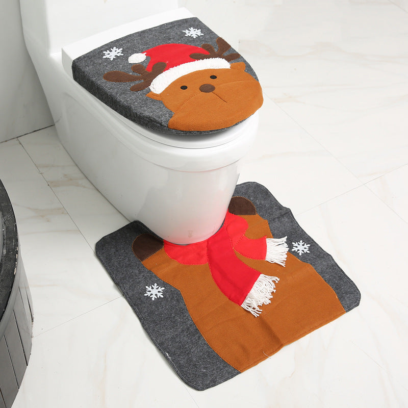 Merry Christmas Bathroom Curtain Santa Claus Toilet Seat Christmas Decorations - 𝓢𝓱𝓸𝓹𝓵𝓮𝓬𝔂