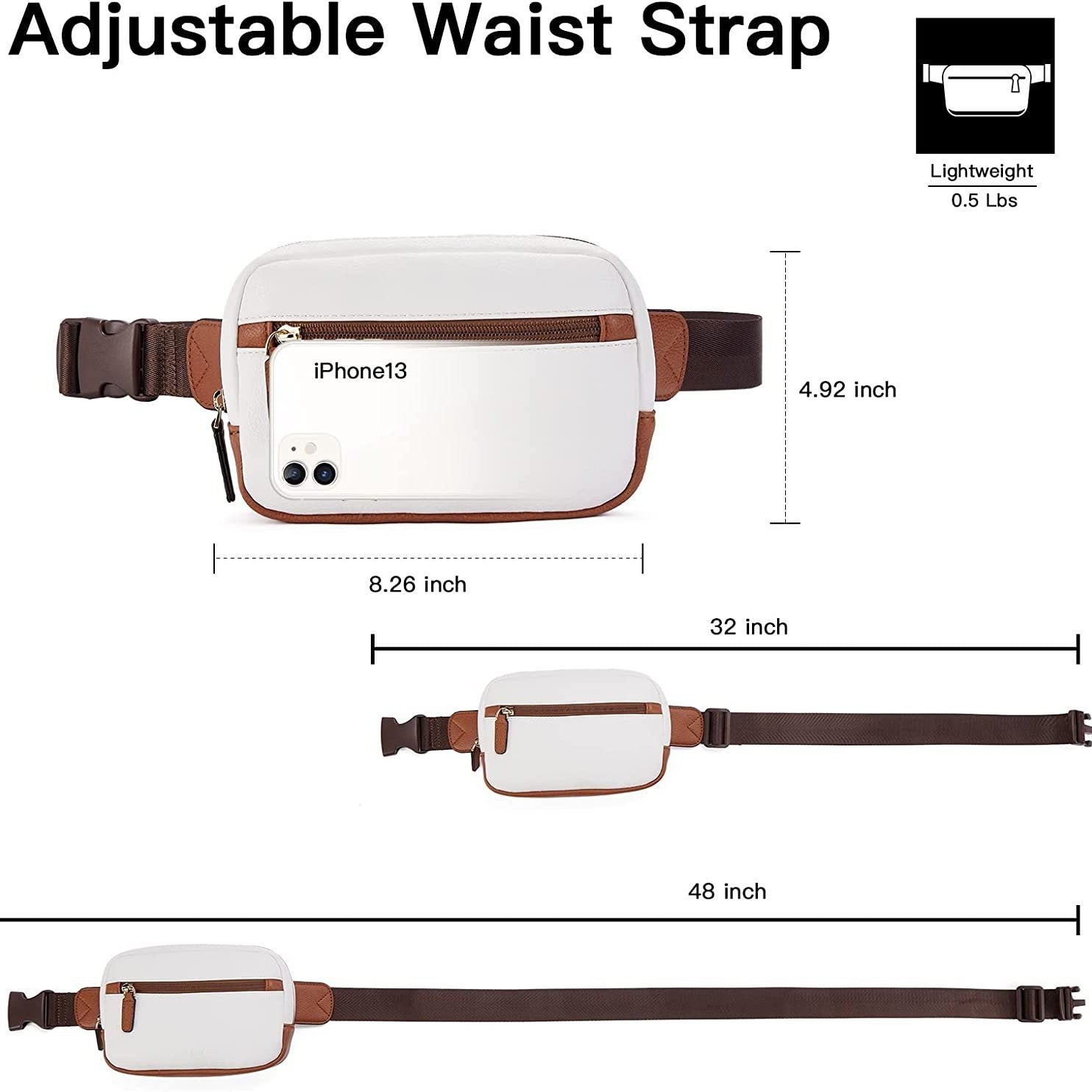 Pu Leather Waist Bag Adjustable Shoulder Strap - 𝓢𝓱𝓸𝓹𝓵𝓮𝓬𝔂