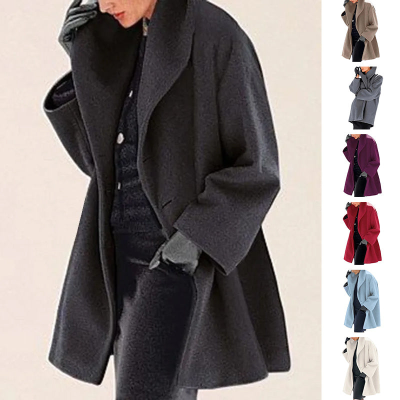 Women's Trendy Clothes Multi-color Round Neck Loose Sweater Woolen Coat Solid Casual Coat For Autumn And Winter - 𝓢𝓱𝓸𝓹𝓵𝓮𝓬𝔂