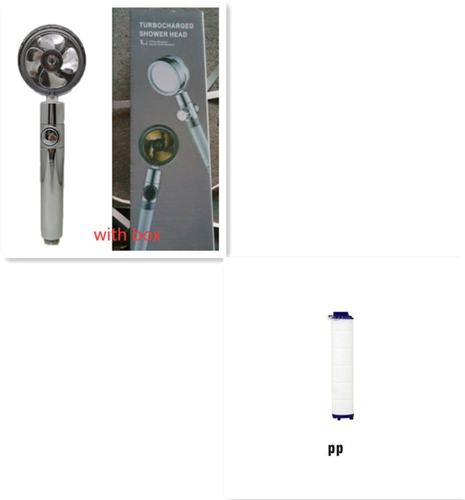 Shower Head Water Saving Flow 360 Degrees Rotating With Small Fan ABS Rain High Pressure Spray Nozzle Bathroom Accessories - 𝓢𝓱𝓸𝓹𝓵𝓮𝓬𝔂