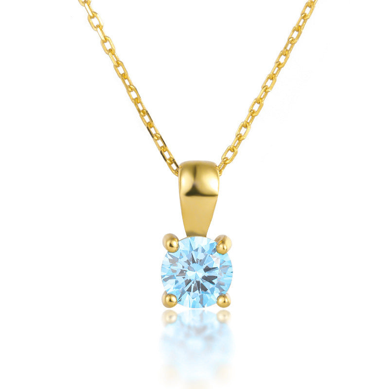 925 Sterling Silver December Birthday Stone Necklace Niche Senior Female - 𝓢𝓱𝓸𝓹𝓵𝓮𝓬𝔂