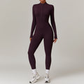 Warm Zipper Long-sleeved Jumpsuit Yoga Fitness Sports Pants Breathable Bodysuit Women's Clothing - 𝓢𝓱𝓸𝓹𝓵𝓮𝓬𝔂