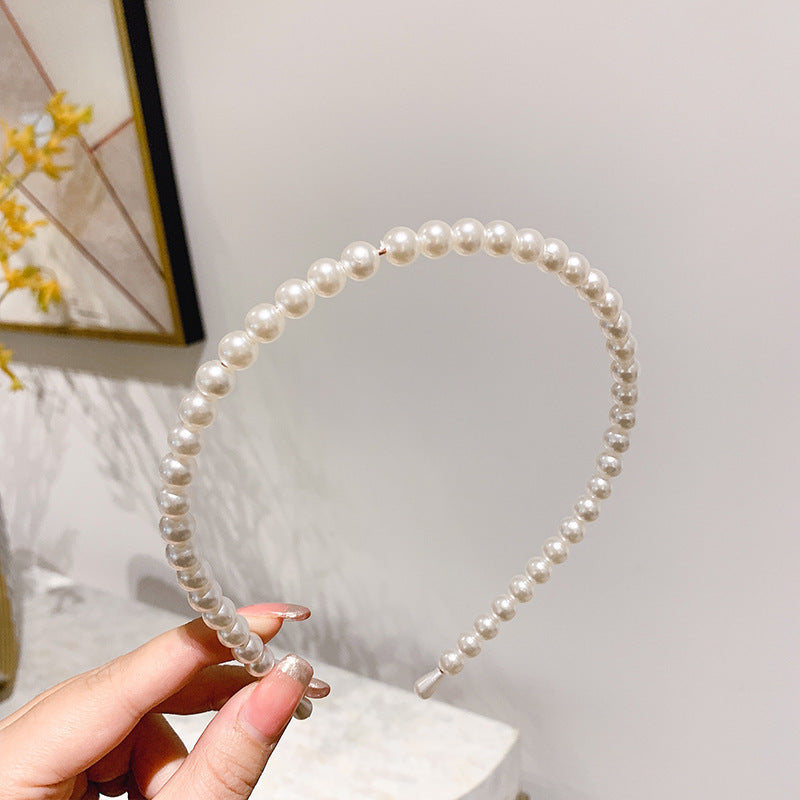 Sen Simple Pearl Thin Headband Hair Accessories Headband - 𝓢𝓱𝓸𝓹𝓵𝓮𝓬𝔂