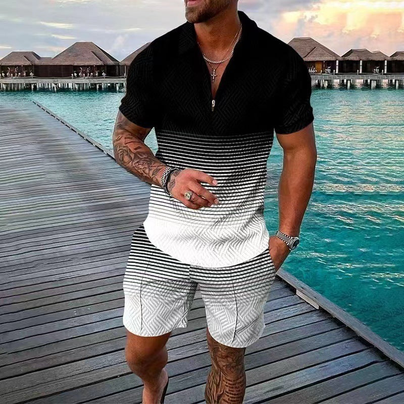 New Men's Summer Short Sleeve Shorts Casual Suit - 𝓢𝓱𝓸𝓹𝓵𝓮𝓬𝔂