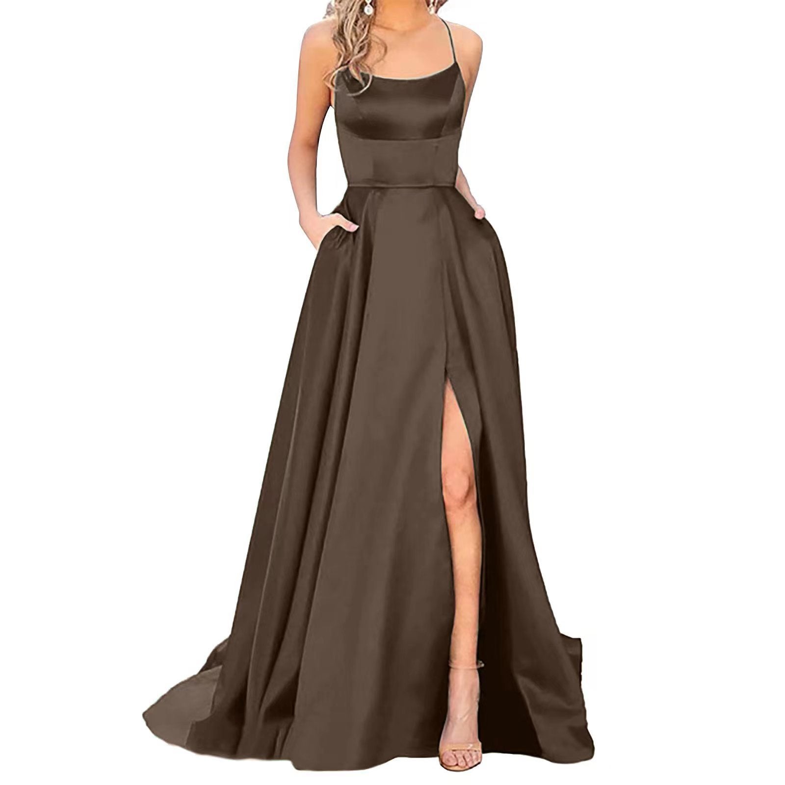 Solid Color Long Slimming And Shoulder Hollow Girlfriends Fashion Bridesmaid Party Dress - 𝓢𝓱𝓸𝓹𝓵𝓮𝓬𝔂