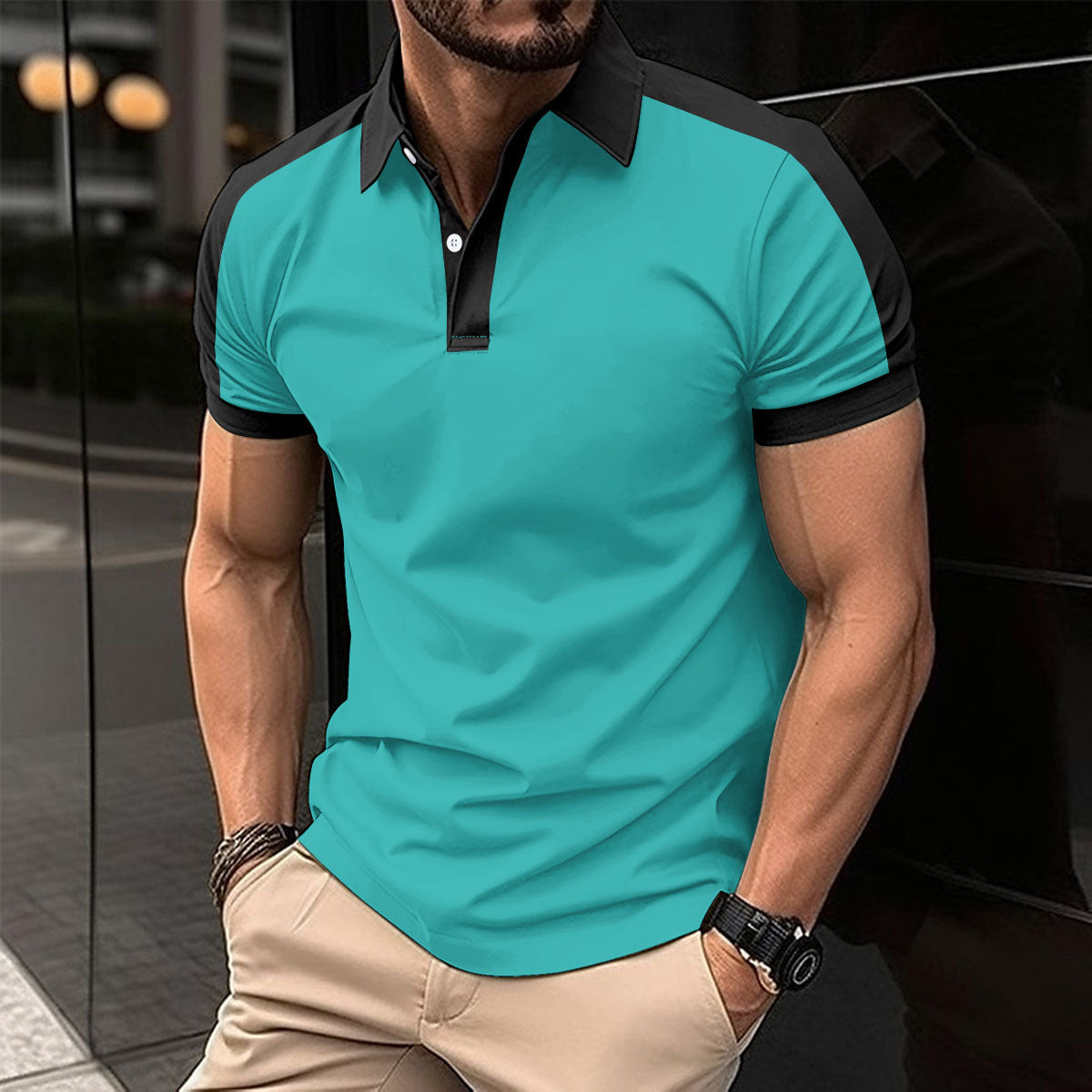 Men's Short Sleeve Business Shirt Summer Casual Polo Shirts - 𝓢𝓱𝓸𝓹𝓵𝓮𝓬𝔂