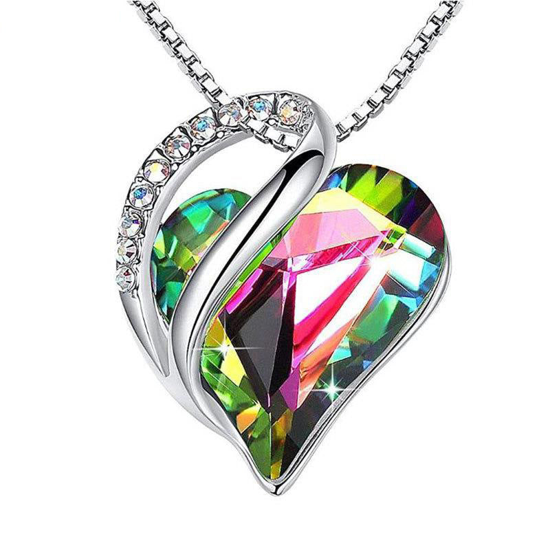 925 Sliver Heart Shaped Geometric Necklace Jewelry Women's Clavicle Chain Valentine's Mothers Day Gift - 𝓢𝓱𝓸𝓹𝓵𝓮𝓬𝔂