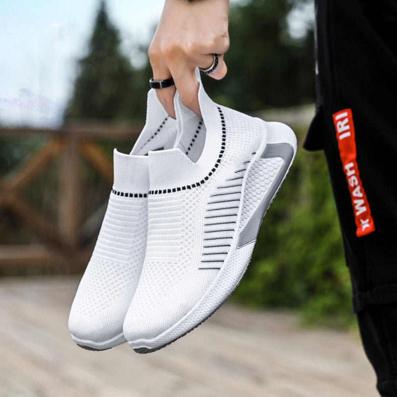 Fashion Mesh Sock Shoes With Striped Design Men Outdoor Breathable Slip-on Sneakers Csuale Lightweight Running Sports Shoes - 𝓢𝓱𝓸𝓹𝓵𝓮𝓬𝔂