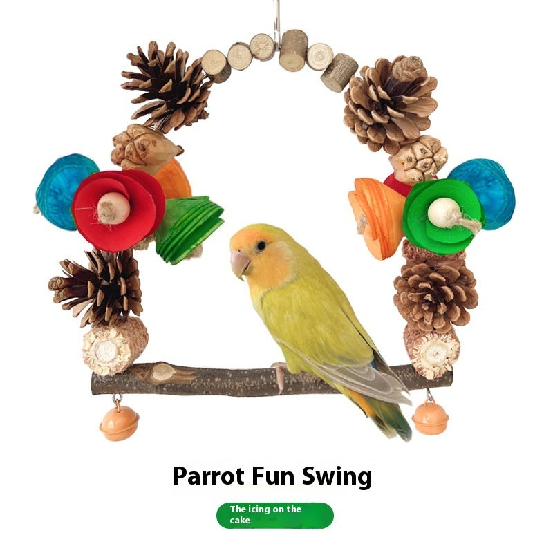 Parrot Swing Pine Nut Grinding Mouth Grinding Claw Log Bird Stand Rod Color Decoration - 𝓢𝓱𝓸𝓹𝓵𝓮𝓬𝔂