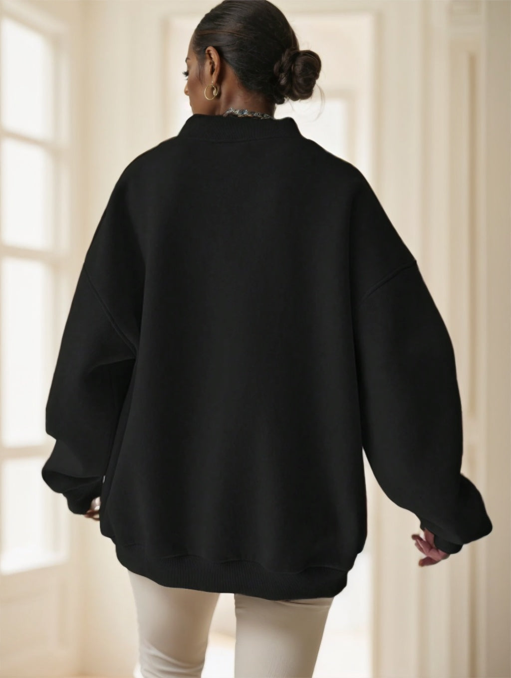 Women's Solid Color Oversized Drop Shoulder Sweatshirt - 𝓢𝓱𝓸𝓹𝓵𝓮𝓬𝔂