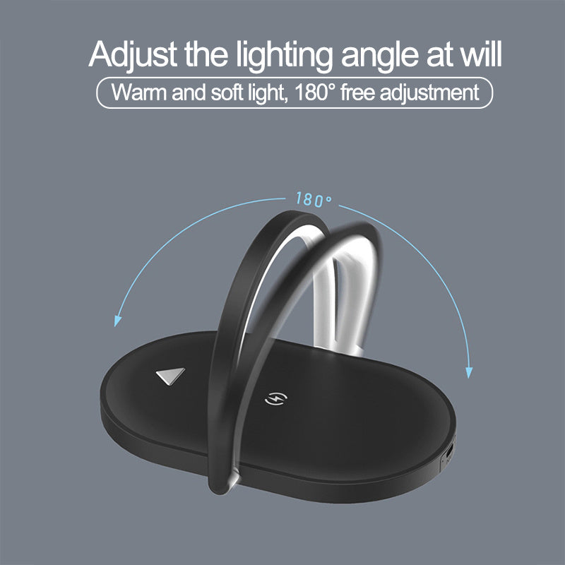 3 In 1 Foldable Wireless Charger Night Light Wireless Charging Station Stonego LED Reading Table Lamp 15W Fast Charging Light - 𝓢𝓱𝓸𝓹𝓵𝓮𝓬𝔂