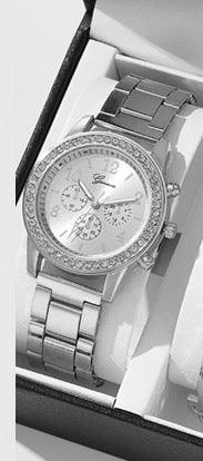 Women's Three-eye Quartz Diamond-embedded Watch - 𝓢𝓱𝓸𝓹𝓵𝓮𝓬𝔂