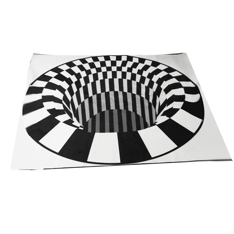 3D Vortex Carpet Black White Grid Bottomless Hole Illusion Rug Living Room Bedroom Anti-Slip Floor Mats Home Fashion Carpet Rugs - 𝓢𝓱𝓸𝓹𝓵𝓮𝓬𝔂