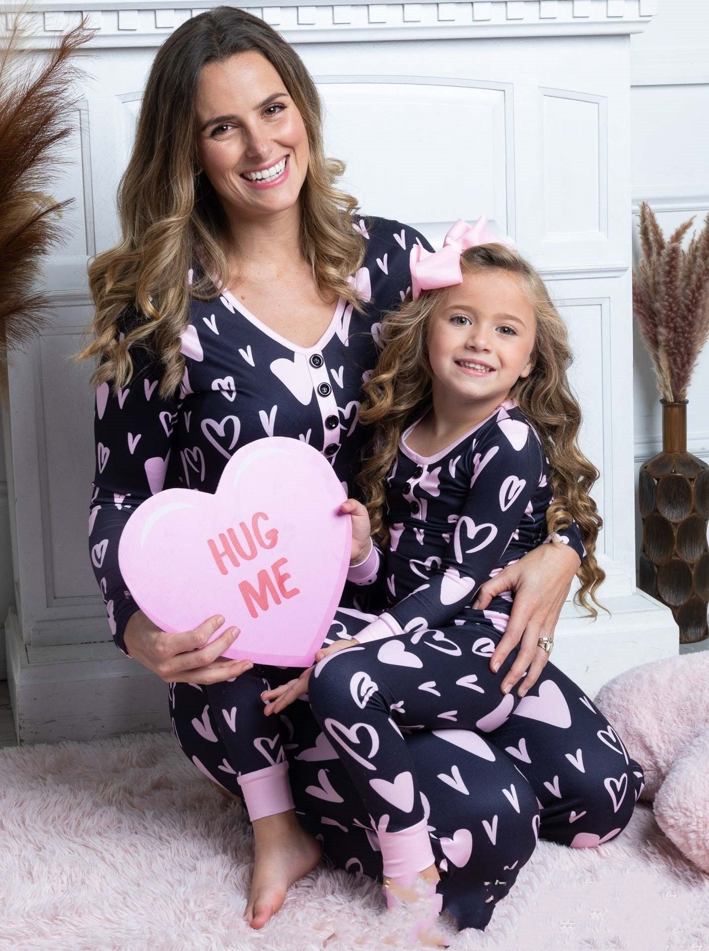 Beauty Clothing Valentine's Day Heart Printing Leisure Pajamas Pajamas Parent-child Suit - 𝓢𝓱𝓸𝓹𝓵𝓮𝓬𝔂