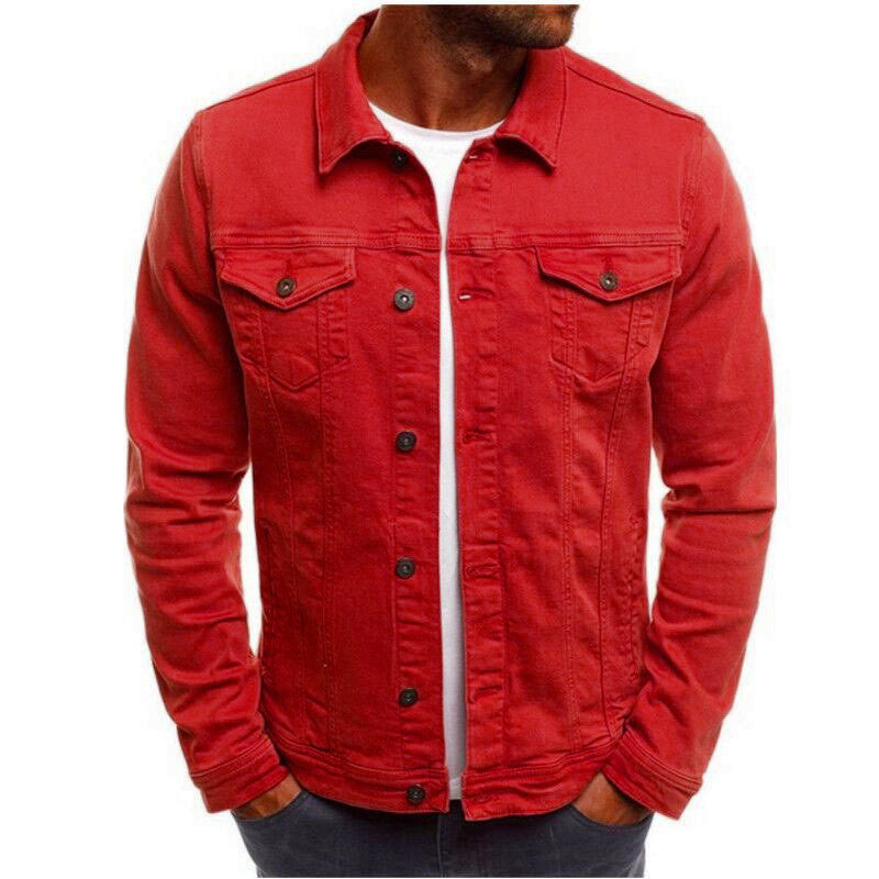 Casual Men Jacket Denim Button Shirt - 𝓢𝓱𝓸𝓹𝓵𝓮𝓬𝔂