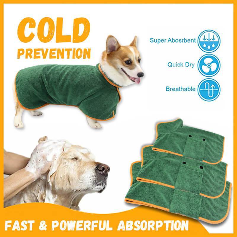 Absorbent Pet Bathrobe With Waist-wrapped Microfiber - 𝓢𝓱𝓸𝓹𝓵𝓮𝓬𝔂