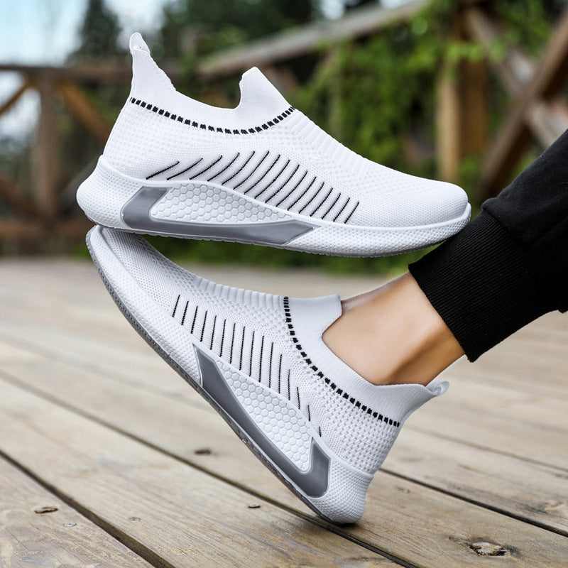 Fashion Mesh Sock Shoes With Striped Design Men Outdoor Breathable Slip-on Sneakers Csuale Lightweight Running Sports Shoes - 𝓢𝓱𝓸𝓹𝓵𝓮𝓬𝔂