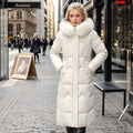 Winter Long Coat With Thickened Fur Collar Straight Slim Cotton-padded Jacket Women - 𝓢𝓱𝓸𝓹𝓵𝓮𝓬𝔂