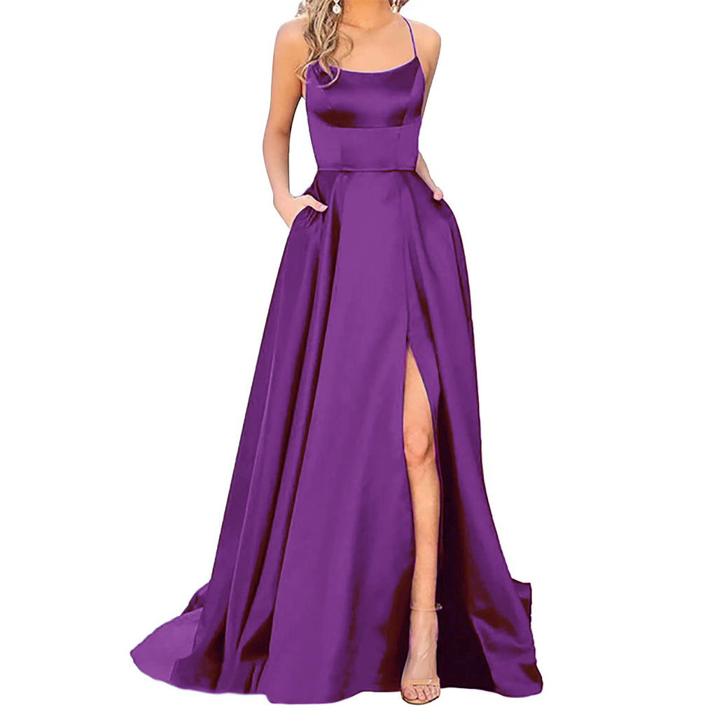 Solid Color Long Slimming And Shoulder Hollow Girlfriends Fashion Bridesmaid Party Dress - 𝓢𝓱𝓸𝓹𝓵𝓮𝓬𝔂