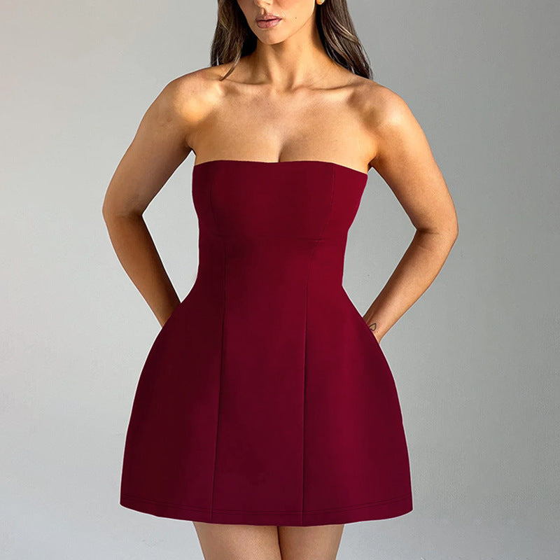 Fashion Tube Dress Summer Solid Color Sasual Backless Slim Short Dresses Party Womens Clothing - 𝓢𝓱𝓸𝓹𝓵𝓮𝓬𝔂