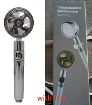 Shower Head Water Saving Flow 360 Degrees Rotating With Small Fan ABS Rain High Pressure Spray Nozzle Bathroom Accessories - 𝓢𝓱𝓸𝓹𝓵𝓮𝓬𝔂