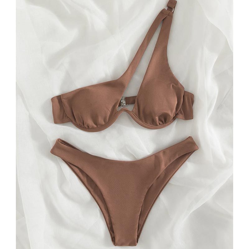 European And American Style Lns Solid Color Swimsuit