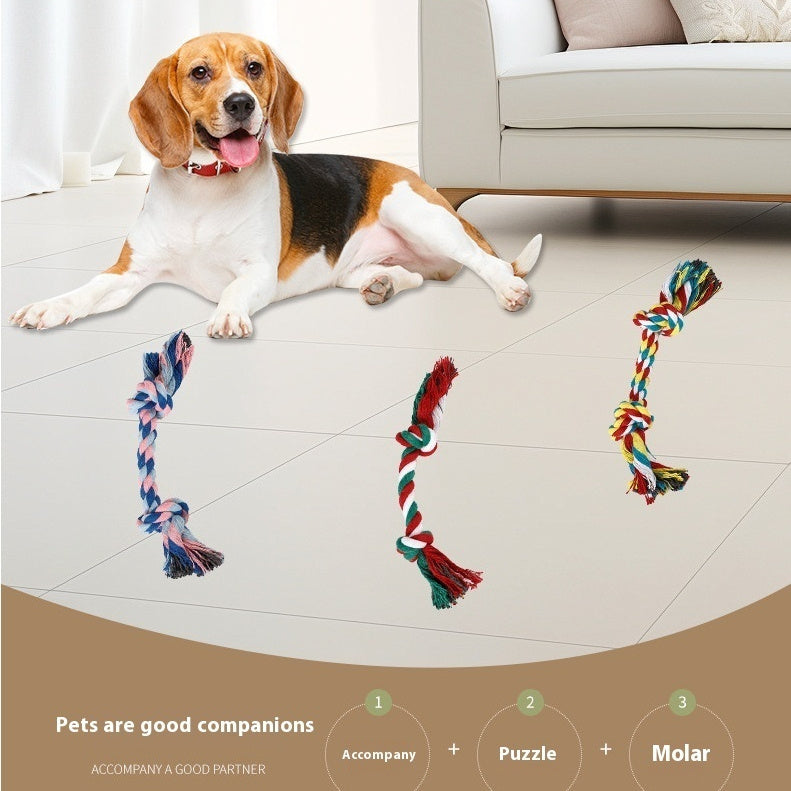 Dog bite rope toy dog rope knot molar bite-resistant color double knot cotton rope toy - 𝓢𝓱𝓸𝓹𝓵𝓮𝓬𝔂