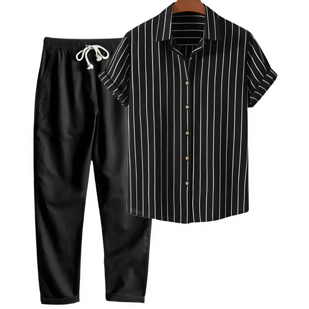 Printed Loose Short Sleeve Shirt Trousers Suit Men's Casual Suit - 𝓢𝓱𝓸𝓹𝓵𝓮𝓬𝔂