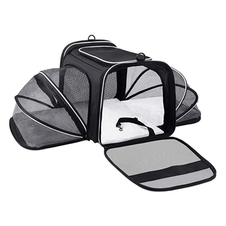 Carrier For Cat Pet Airline Approved Expandable Foldable Soft Dog Carrier Opened Doors Reflective Tapes Cat Travel Bag - 𝓢𝓱𝓸𝓹𝓵𝓮𝓬𝔂