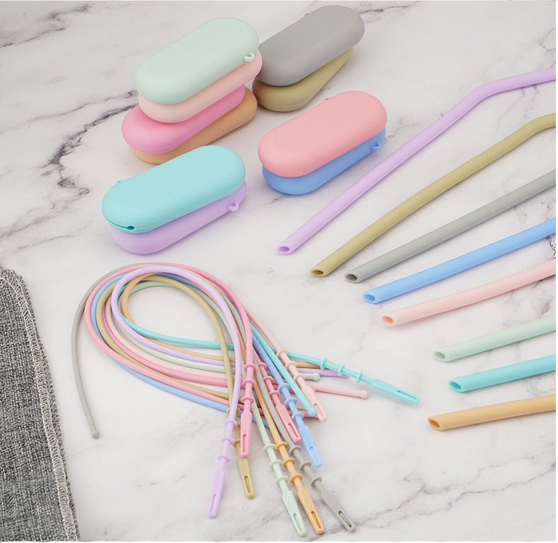 Color Silicone Straw Suit Food Grade - 𝓢𝓱𝓸𝓹𝓵𝓮𝓬𝔂