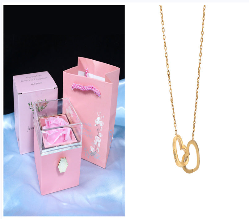 Rotating Soap Flower Rose Gift Box Creative Rotating Rose Jewelry Packaging Box Valentine's Day Gift For Women - 𝓢𝓱𝓸𝓹𝓵𝓮𝓬𝔂
