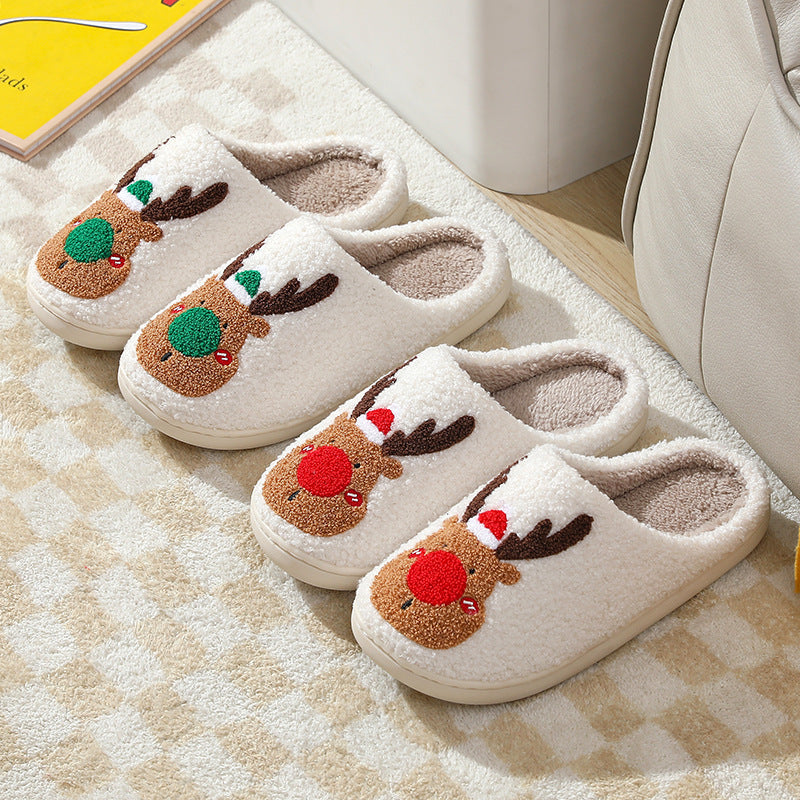 Christmas Shoes Winter Home Slippers Elk Soft Cozy Bedroom Slipper Slip On House Shoes - 𝓢𝓱𝓸𝓹𝓵𝓮𝓬𝔂