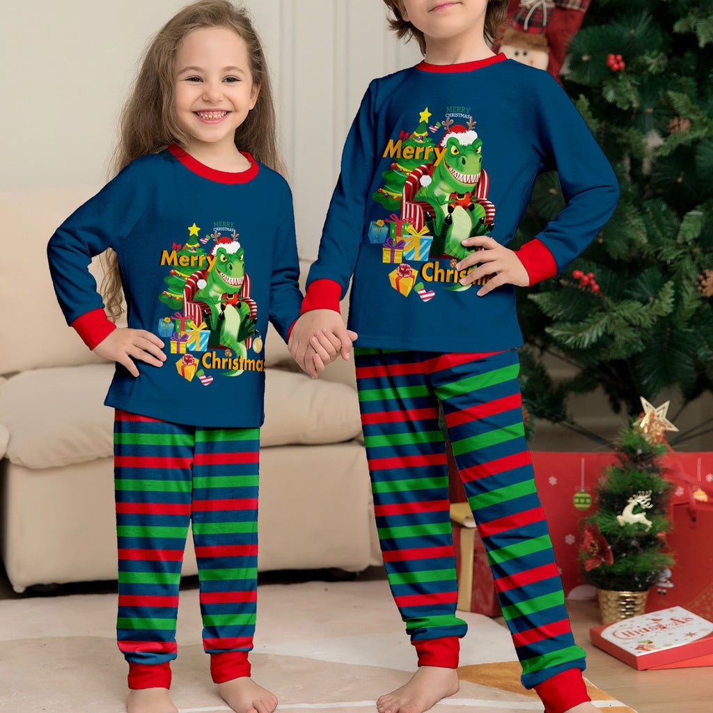Tyrannosaurus Letter Christmas Tree Printing Parent-child Suit Pajamas - 𝓢𝓱𝓸𝓹𝓵𝓮𝓬𝔂