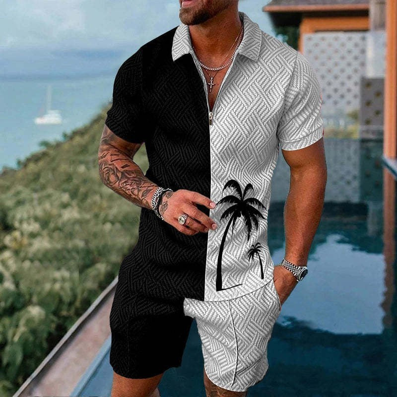 Fashion Casual Zipper Short Sleeve Suit - 𝓢𝓱𝓸𝓹𝓵𝓮𝓬𝔂