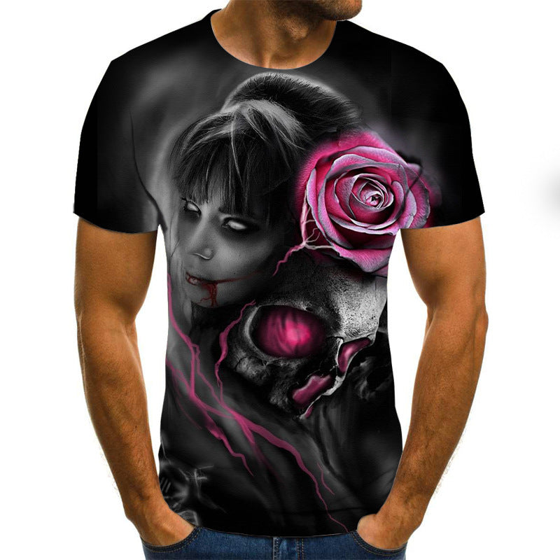 Printed 3DT Shirts Horror Skull Print Short Sleeve T-Shirts For Men And Women - 𝓢𝓱𝓸𝓹𝓵𝓮𝓬𝔂