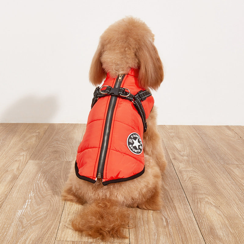 Pet Warm Dog Cotton-padded Clothes Fleece-lined Thickened Reflective Gallus - 𝓢𝓱𝓸𝓹𝓵𝓮𝓬𝔂