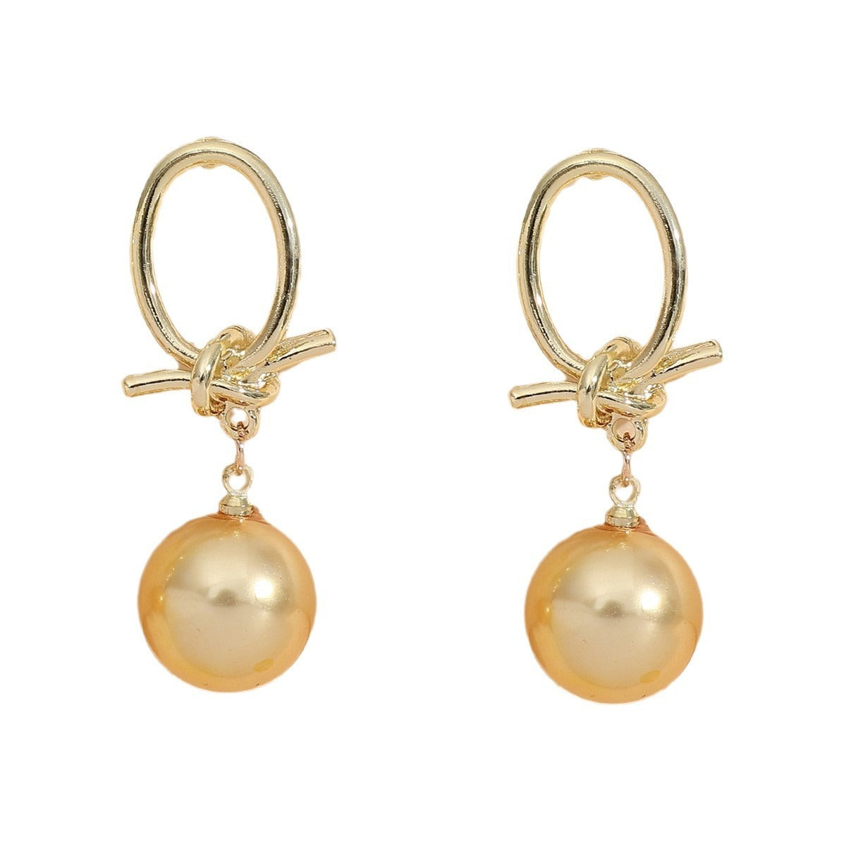 Elegant French Retro Personalized Knotted Pearl Earrings - 𝓢𝓱𝓸𝓹𝓵𝓮𝓬𝔂