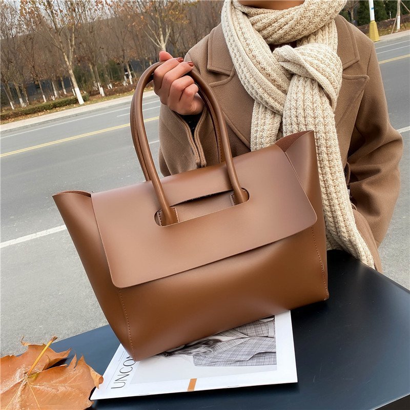Fashion Women Shoulder Bags Large Capacity Handbags Simple Retro Tote Bags Solid Color Famous Brand High Quality Bags - 𝓢𝓱𝓸𝓹𝓵𝓮𝓬𝔂