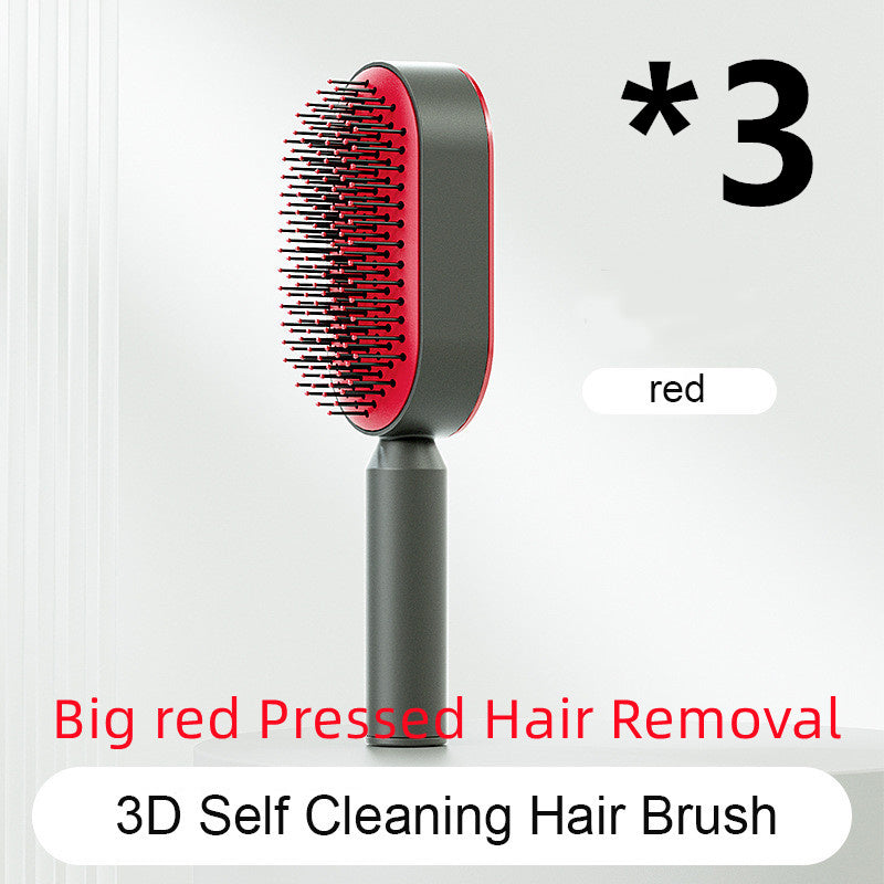 Self Cleaning Hair Brush For Women One-key Cleaning Hair Loss Airbag Massage Scalp Comb Anti-Static Hairbrush - 𝓢𝓱𝓸𝓹𝓵𝓮𝓬𝔂