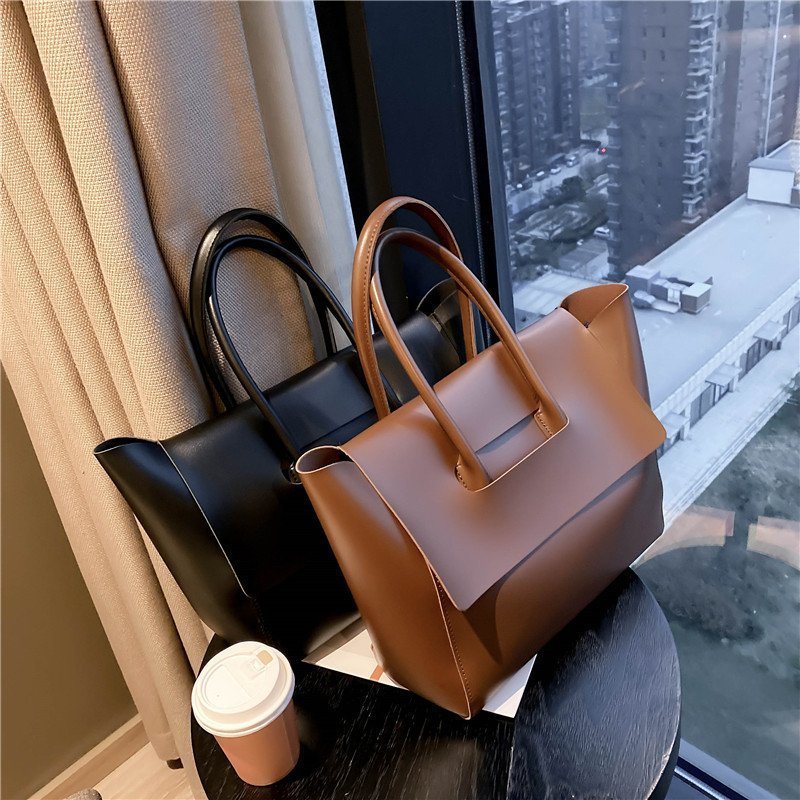 Fashion Women Shoulder Bags Large Capacity Handbags Simple Retro Tote Bags Solid Color Famous Brand High Quality Bags - 𝓢𝓱𝓸𝓹𝓵𝓮𝓬𝔂