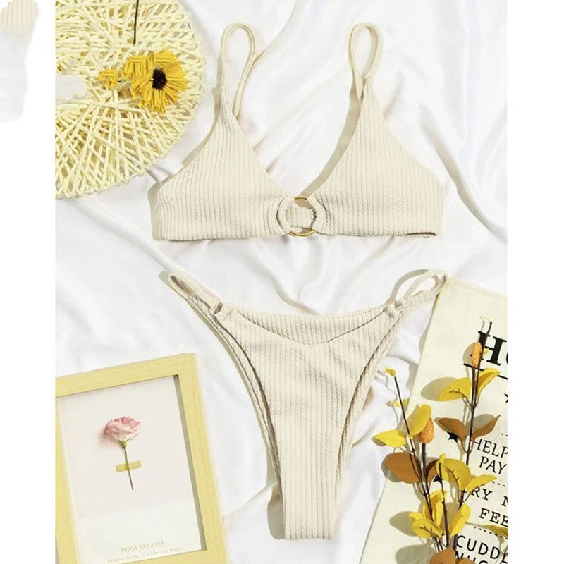 European And American Style Lns Solid Color Swimsuit