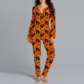 Halloween Printed Jumpsuit Long Sleeve Home Pajamas Casual Trousers Women's Cos Clothing - 𝓢𝓱𝓸𝓹𝓵𝓮𝓬𝔂