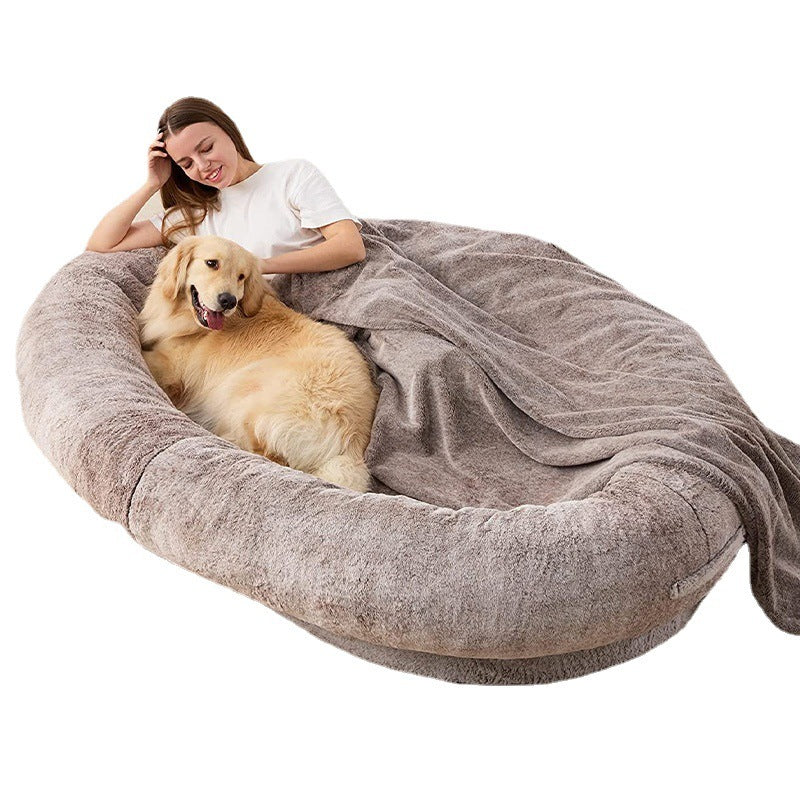 Large Human Short Plush Dog Bed - 𝓢𝓱𝓸𝓹𝓵𝓮𝓬𝔂