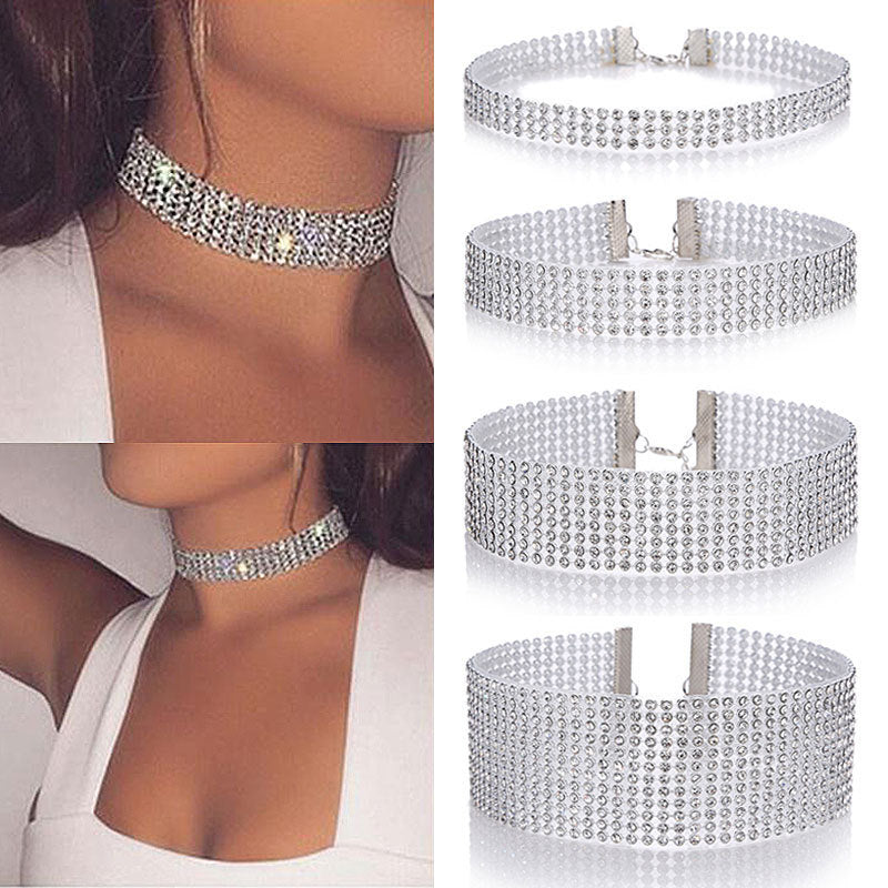 Fashion Women Full Crystal Rhinestone Choker Necklace Wedding Jewelry Chokers Necklaces For Women - 𝓢𝓱𝓸𝓹𝓵𝓮𝓬𝔂