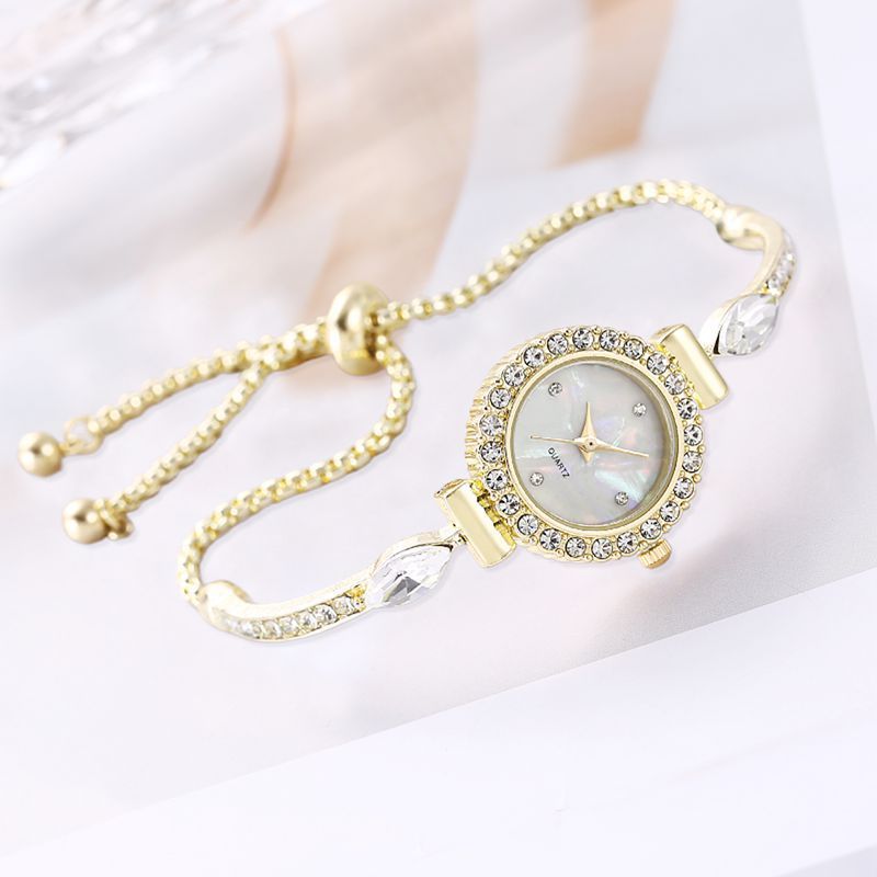 Diamond Dial Decorative Pull-out Bracelet Watch - 𝓢𝓱𝓸𝓹𝓵𝓮𝓬𝔂