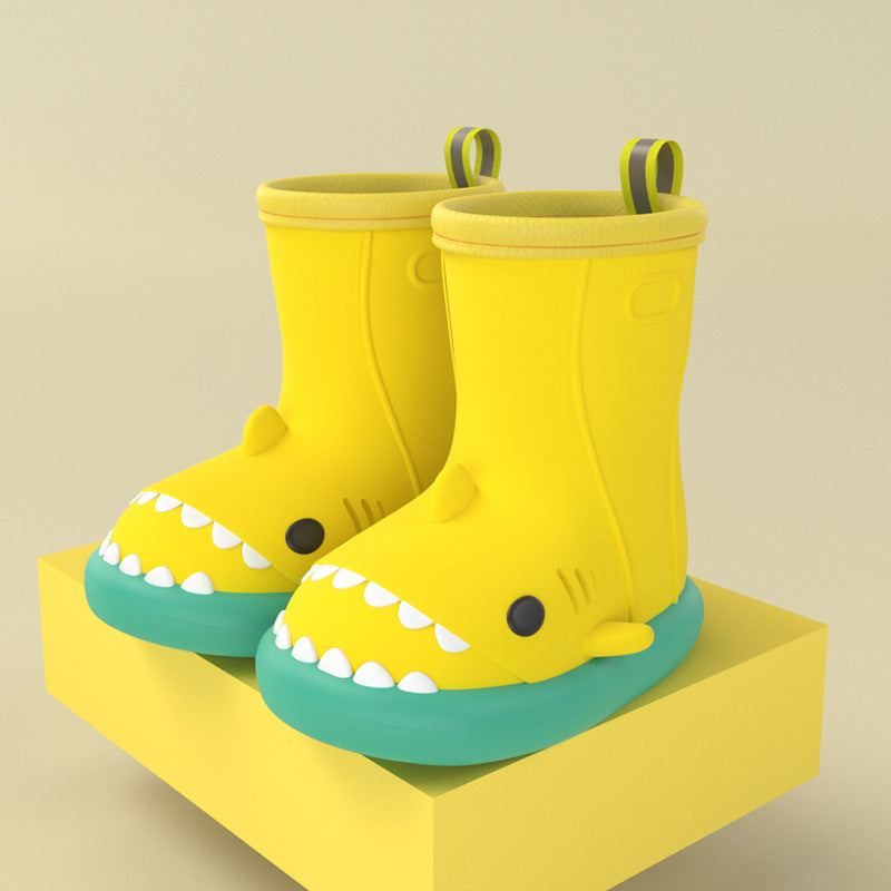Children Boys Girls Cute Cartoon Waterproof Shoes Safety Rubber Shark Slippers Kids Rain Boots - 𝓢𝓱𝓸𝓹𝓵𝓮𝓬𝔂