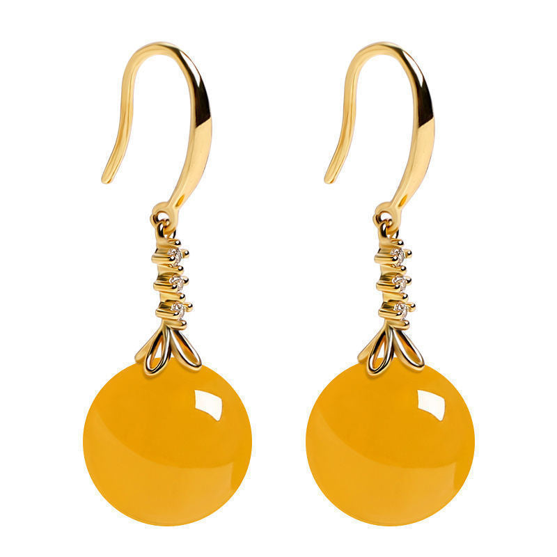 Elegant Silvering Earrings Female Chalcedony Green Agate - 𝓢𝓱𝓸𝓹𝓵𝓮𝓬𝔂