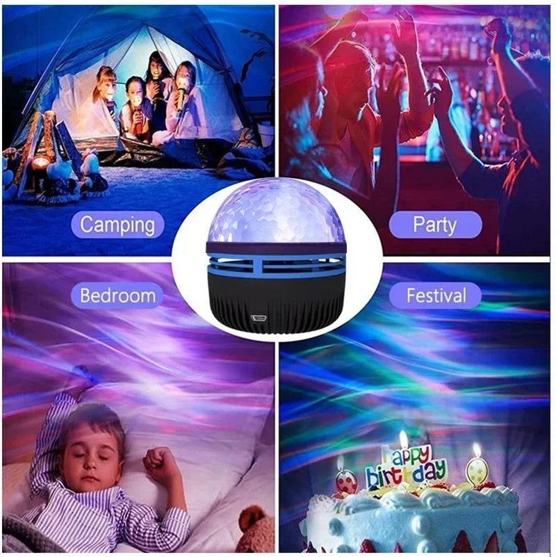 LED Star Galaxy Projector Lamp Spotlight Colorful Rotating Magic Ball Bedroom Atmosphere Lamp Bar KTV Disco Party Stage Light - 𝓢𝓱𝓸𝓹𝓵𝓮𝓬𝔂